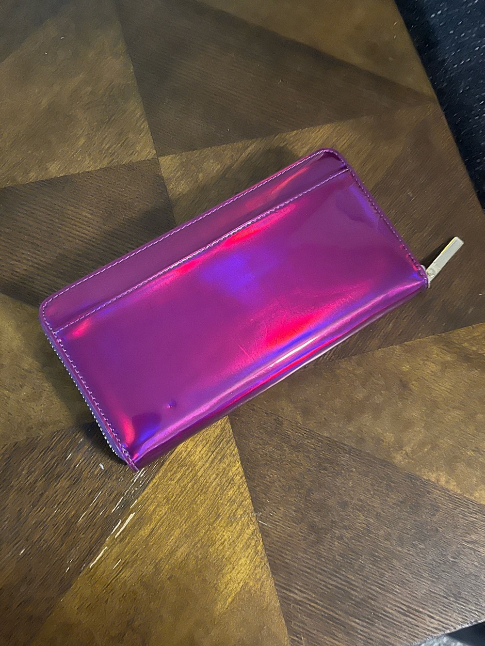 kate spade Holographic Magenta Zip-Around Wallet - Picture 2 of 11